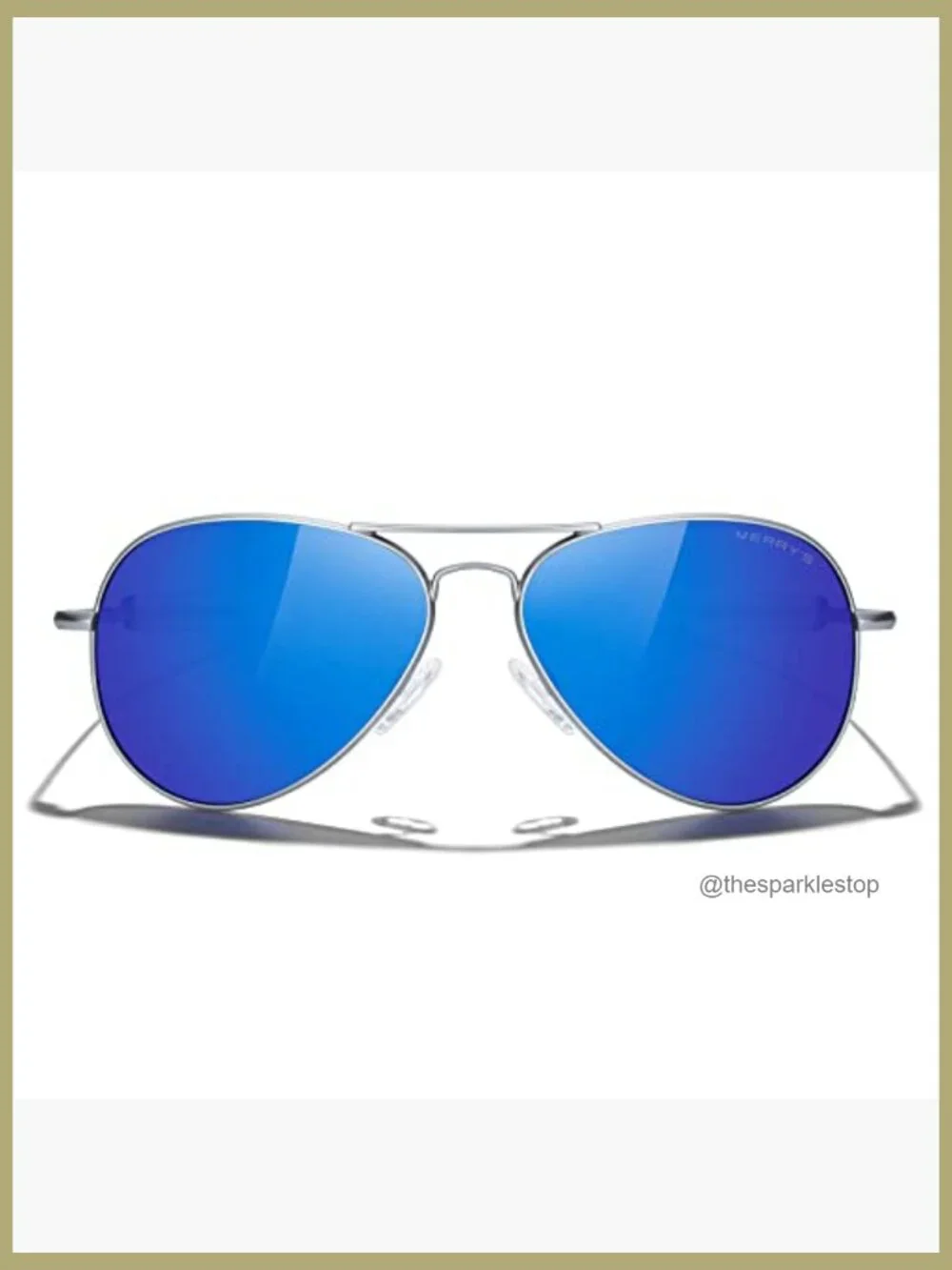 Polarized Aviator Sunglasses with Matte Chrome Frame
